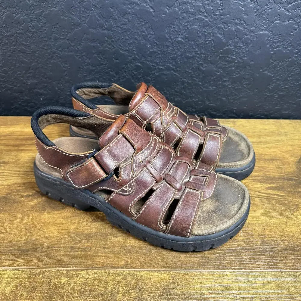 Journeys Fisherman 90-1031-911 Brown Leather Sandals‎ Mens Size 9
